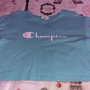 Teal champion cropped tee
